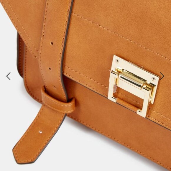 JustFab Camel Pablo Classic Crossbody Bag - Picture 4 of 14